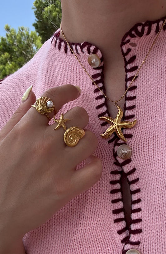 Ster en schelp Ring