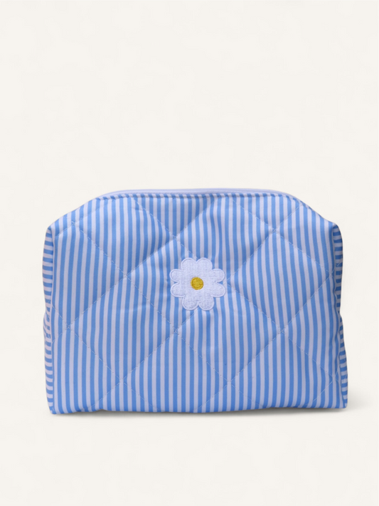 Kindness bloem make-up tas blauw