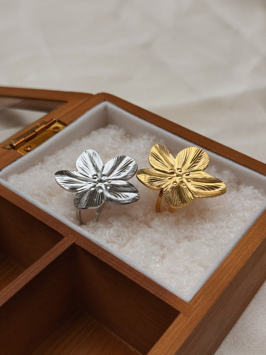 Grote bloemen ring verstelbaar