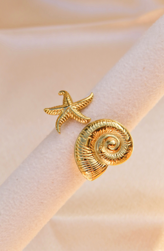Ster en schelp Ring