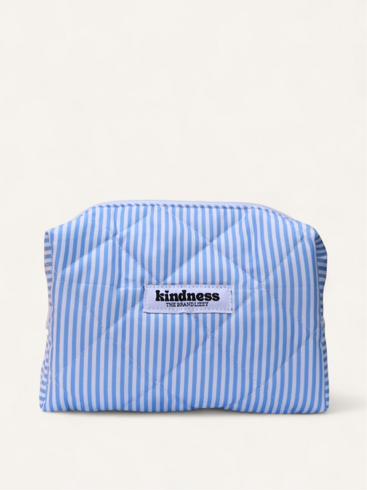 Kindness bloem make-up tas blauw