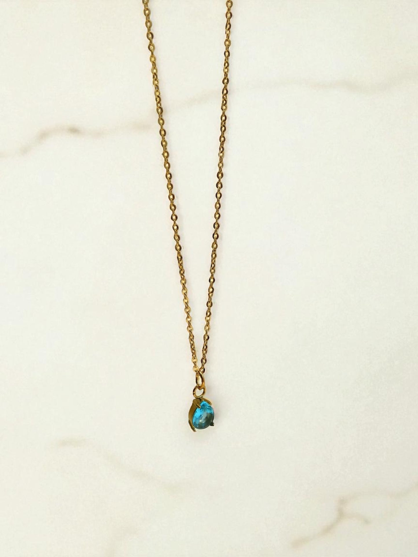 Blauwe steen ketting