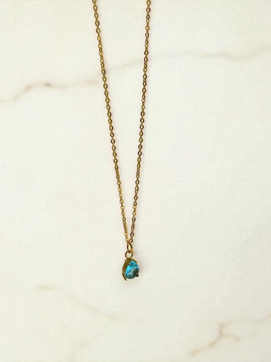 Blauwe steen ketting